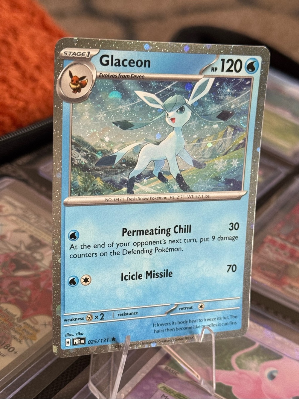 Glaceon Cosmos Holo Pokémon With Rare Right Swirl